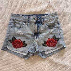 American Eagle Flower Embroidered Short